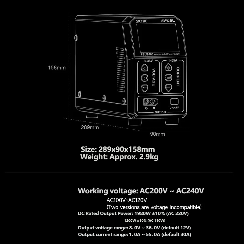 SKYRC PSU2000 1980W Adjustable - Drone Rc Toy 评论和价格