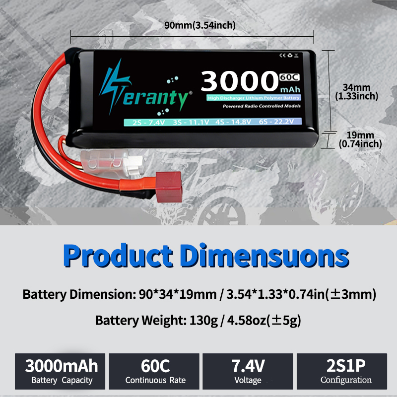 TERANTY 2S 3000mAh Lipo Batter - Drone Rc Leading 评论和价格